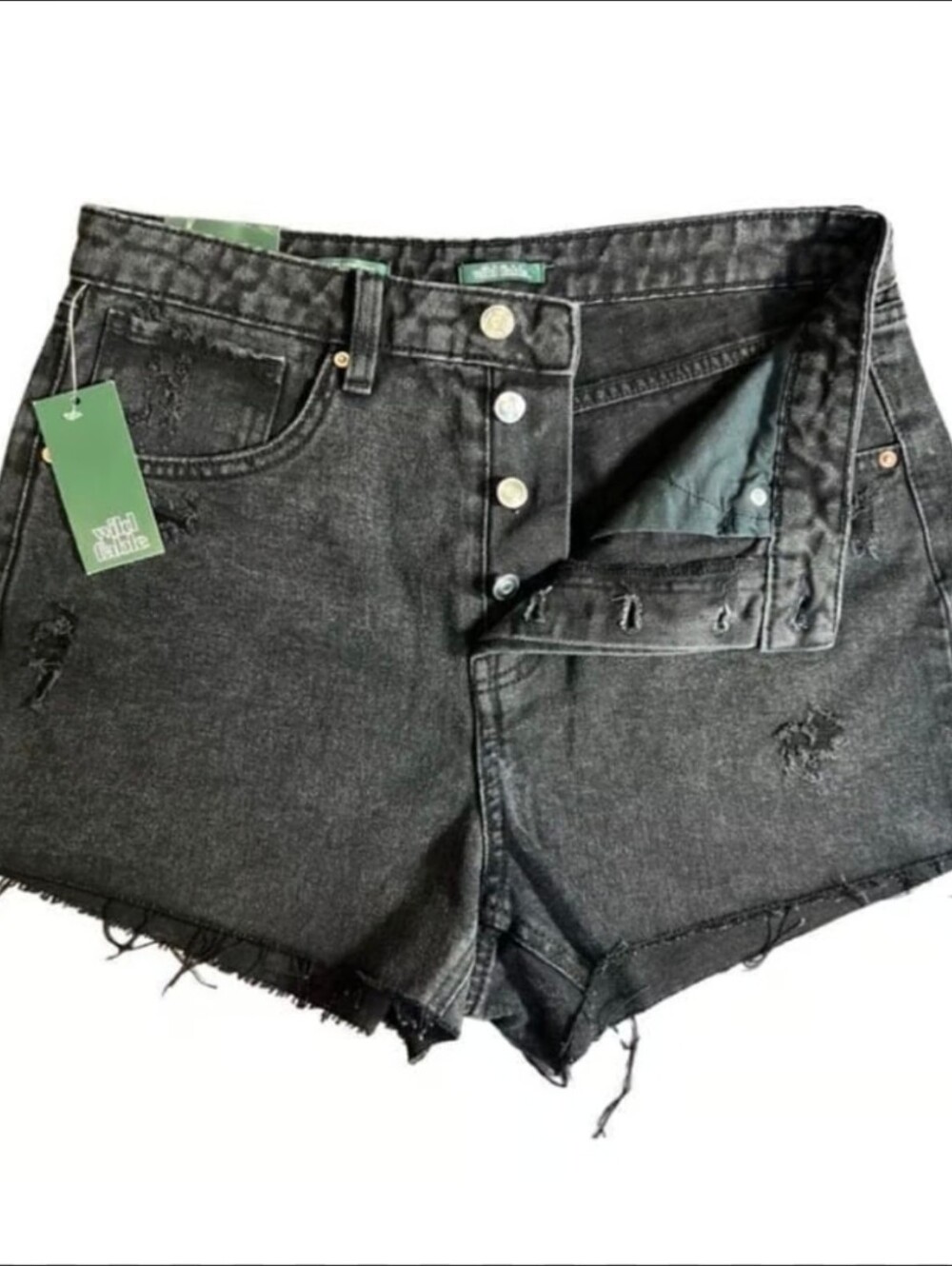 NWT Wild Fable Super High-Rise CutOff Shorts in Black size 10 *AB-1492